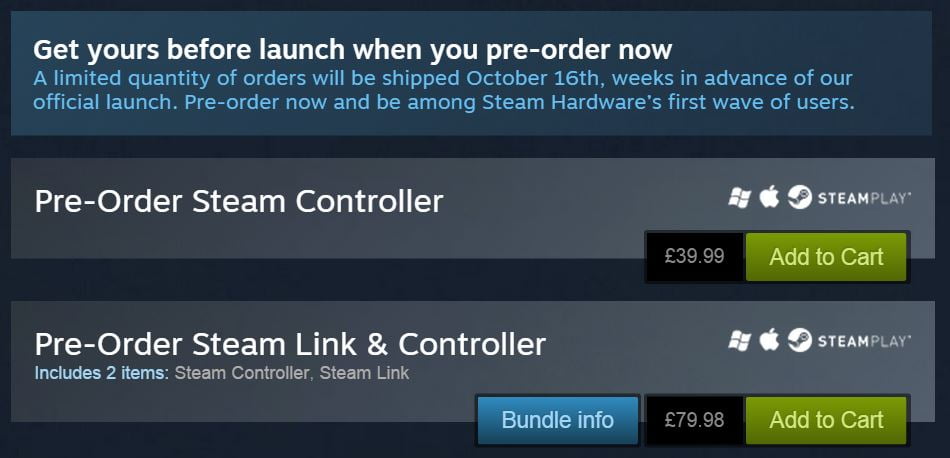 Steam Controller pre-order