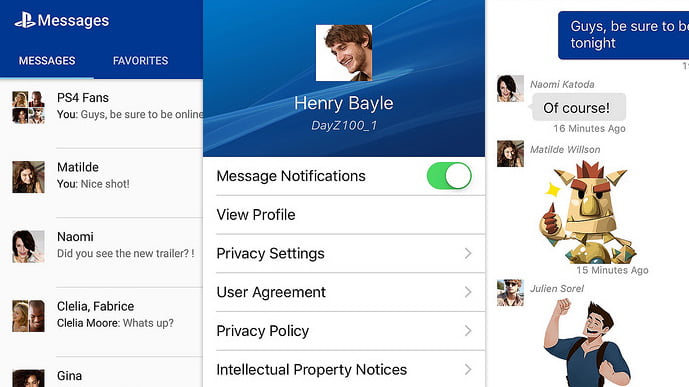 PlayStation Messages App