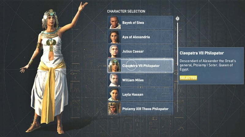 Assassin's Creed Origins Discovery Tour character list
