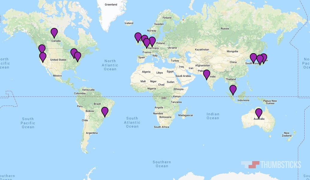 Fortnite server locations map