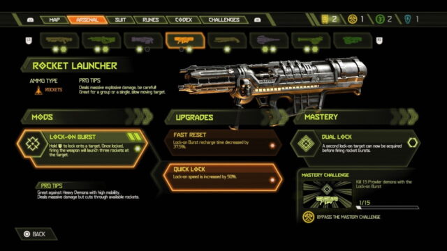 Doom Eternal rocket launcher weapon mods