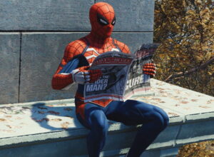 spider-man reading newspaper