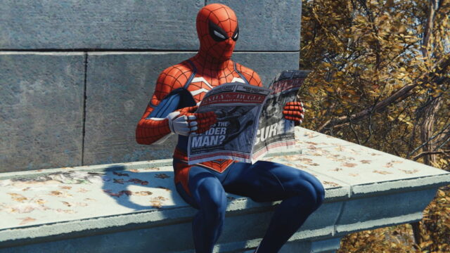 spider-man reading newspaper