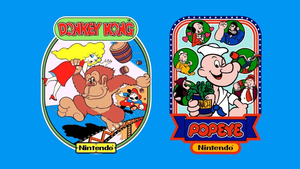 Donkey Kong and Popeye Arcade Game Art