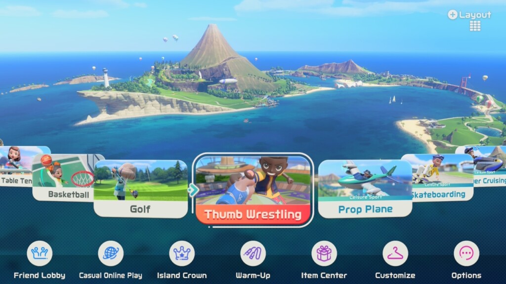 Nintendo Switch Sports Resort - Menu